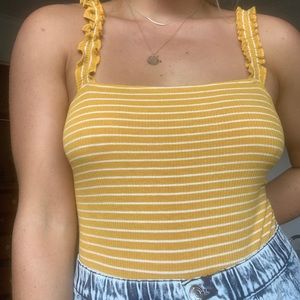 Striped BodySuit with Ruffle Sleeves!